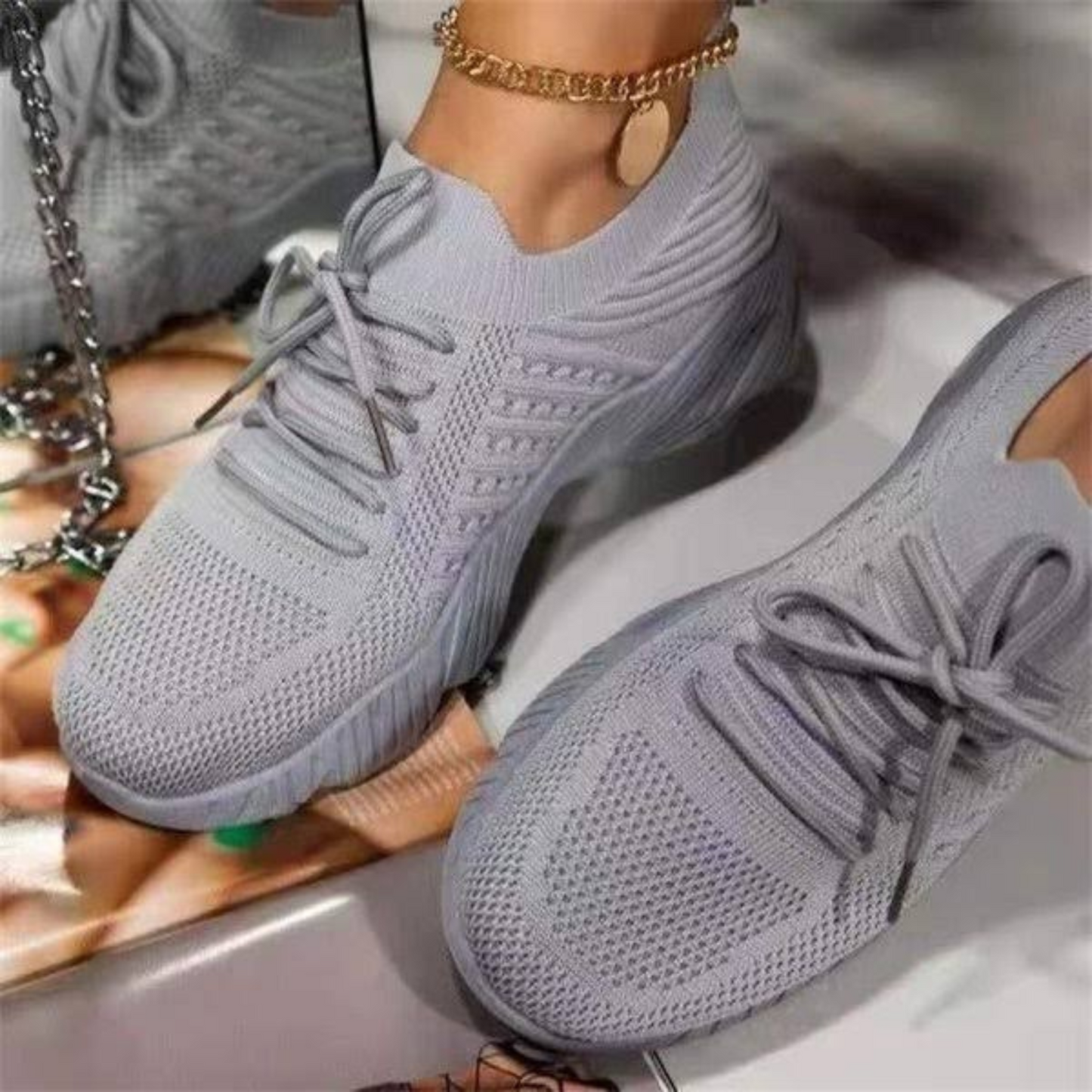 Nova – Damen Sneaker mit sportlicher Strickoptik