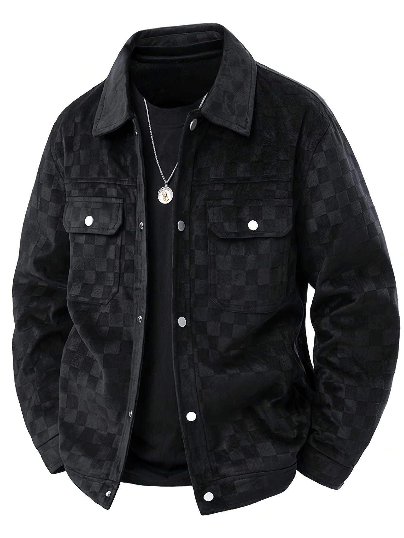 Luis – Checkered Suede Jacket - Image 1