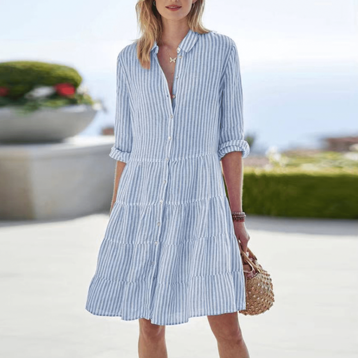 Hannah – Striped Summer Dress for Women - Image 1