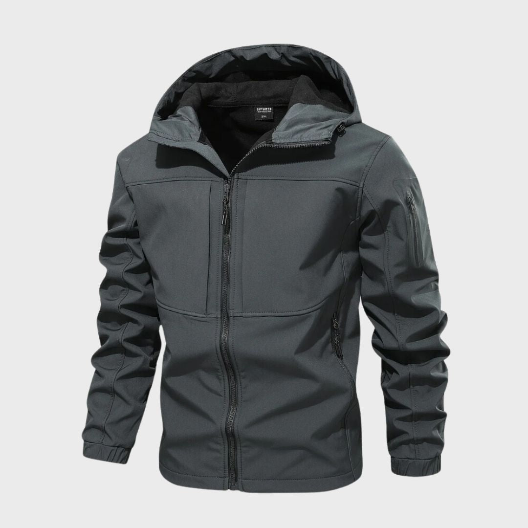 Herren Softshelljacke mit Kapuze - Wasserdicht und Funktional - J&B - 2 - Atelier-Zofia