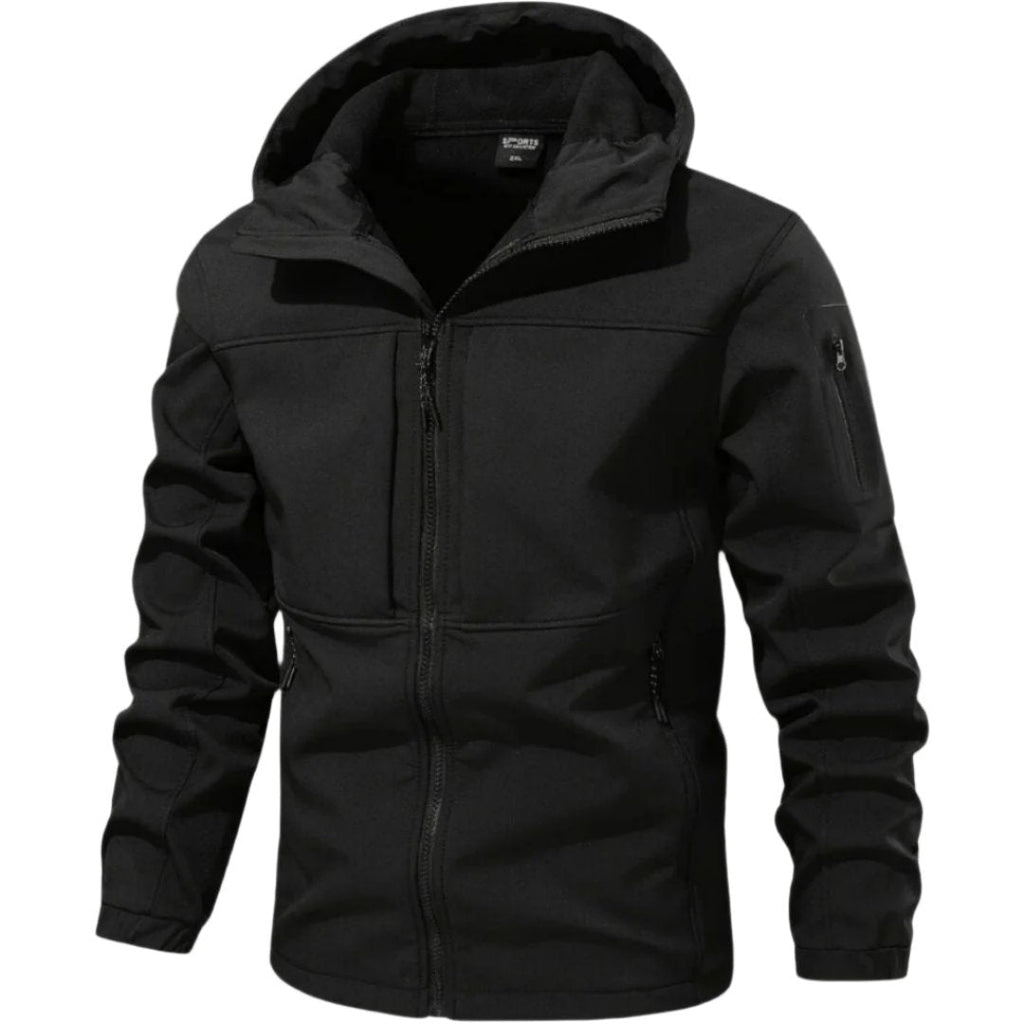 Herren Softshelljacke mit Kapuze - Wasserdicht und Funktional - J&B - 1 - Atelier-Zofia
