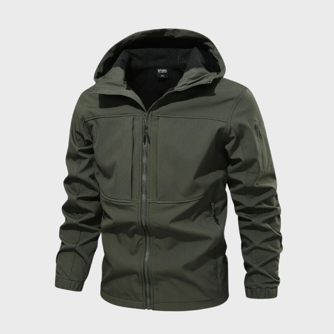 Herren Softshelljacke mit Kapuze - Wasserdicht und Funktional - J&B - 4 - Atelier-Zofia