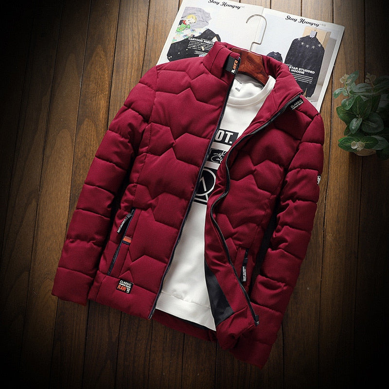 Moderne Herren Steppjacke im Slim-Fit-Stil mit durchgehendem Reißverschluss - J&B - 1 - Atelier-Zofia