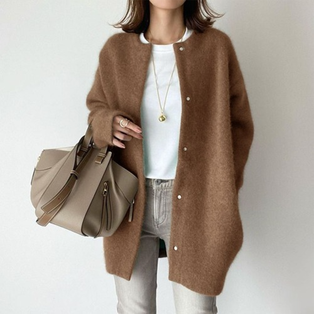 Soft women's jacket with a button placket and a relaxed fit - J&B; - 6 - Elvaroza.com