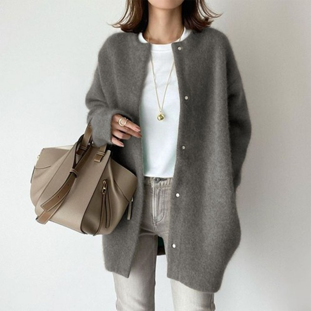 Soft women's jacket with a button placket and a relaxed fit - J&B; - 7 - Elvaroza.com