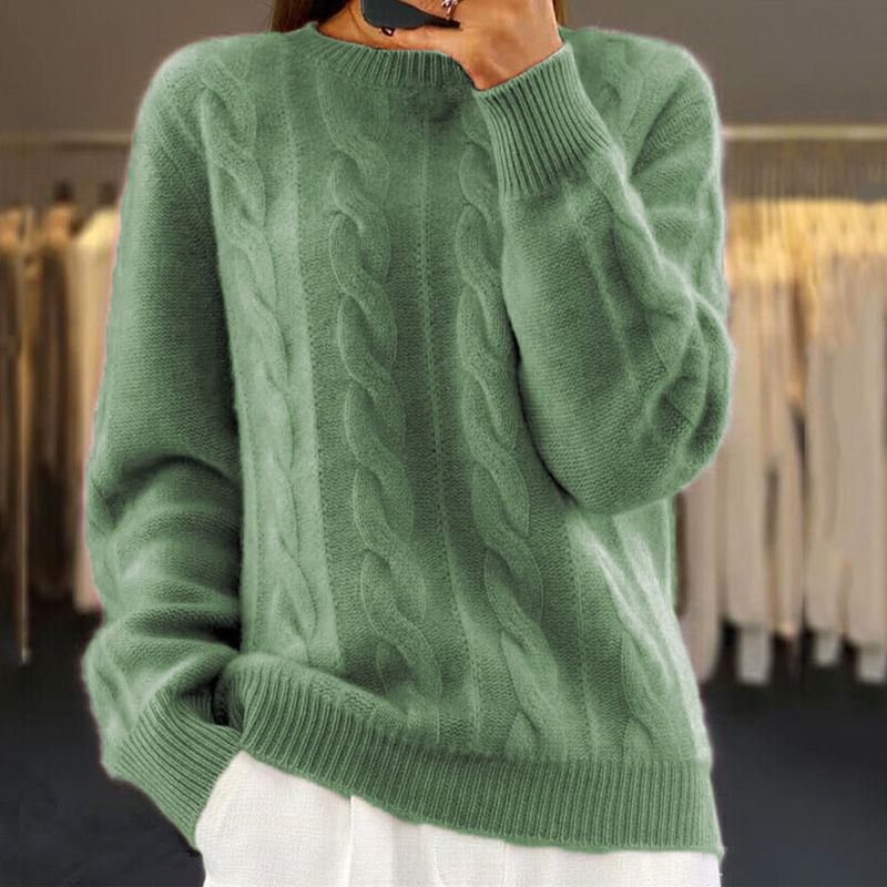 Grace – Klassischer Damen-Strickpullover mit Zopfmuster