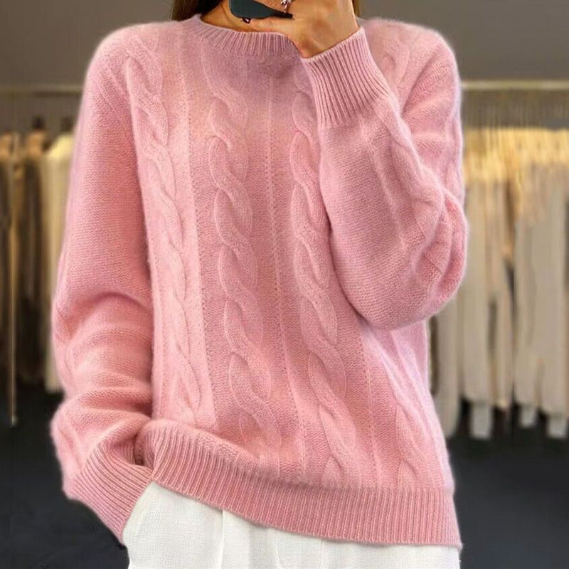 Grace – Klassischer Damen-Strickpullover mit Zopfmuster