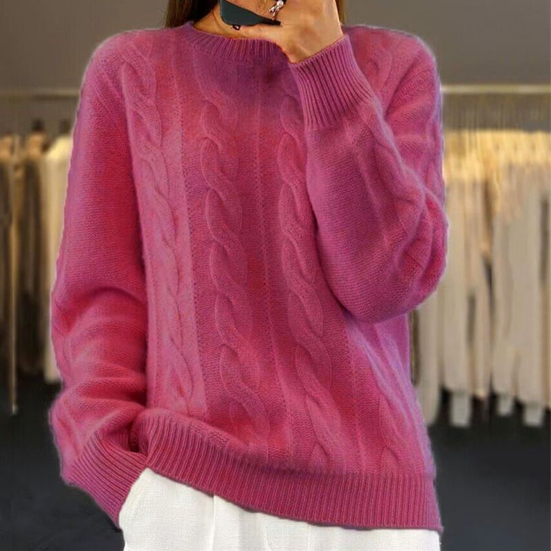 Grace – Klassischer Damen-Strickpullover mit Zopfmuster