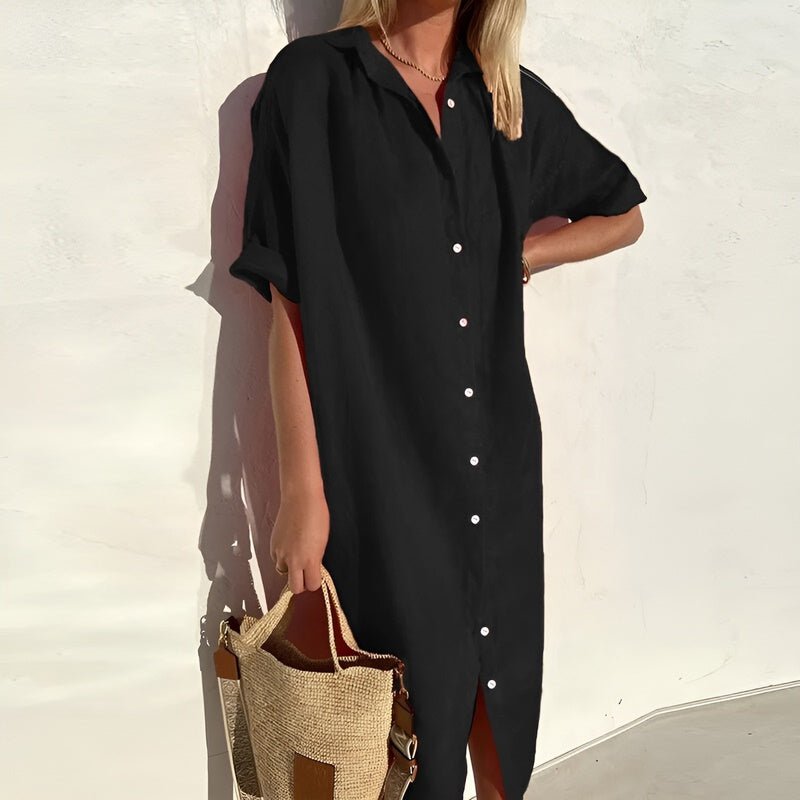 Franziska –  Breathable Cotton Summer Shirt Dress - Image 3