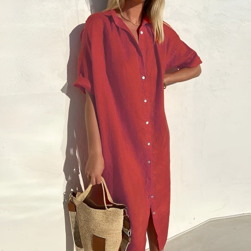 Franziska –  Breathable Cotton Summer Shirt Dress - Image 2