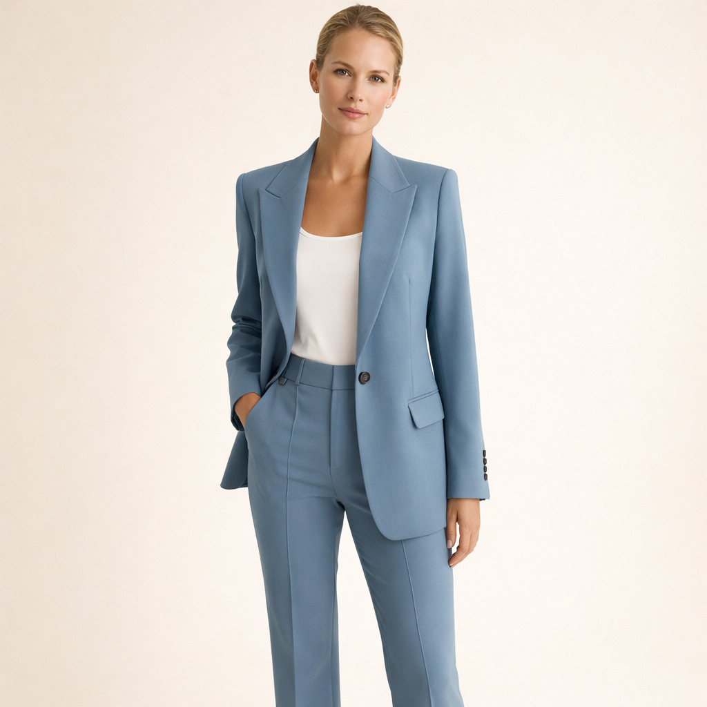 Two-piece set comprising a fitted ladies’ blazer and wide-leg trousers - J&B; - 10 - London-stylehouse.com