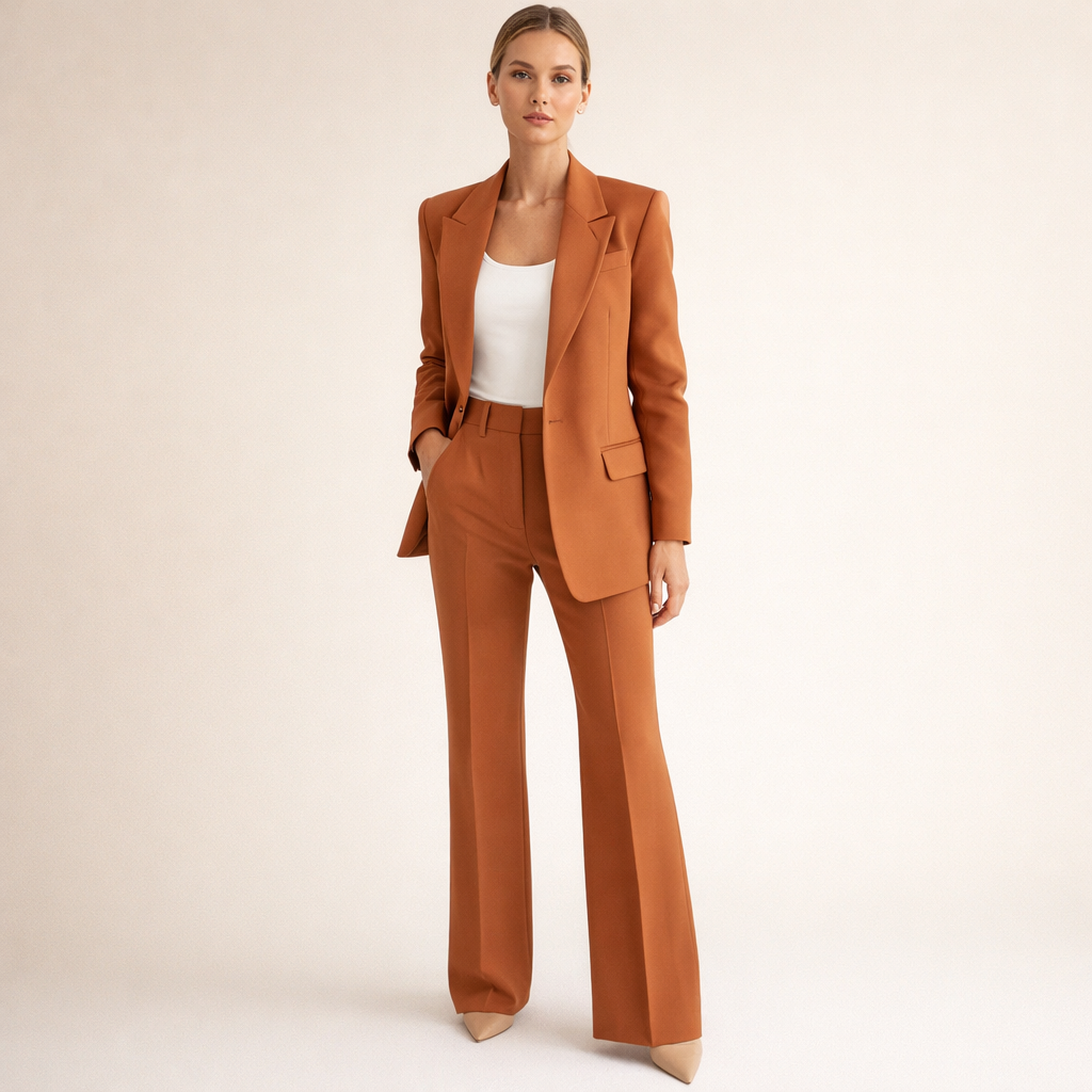 Two-piece set comprising a fitted ladies’ blazer and wide-leg trousers - J&B; - 16 - London-stylehouse.com