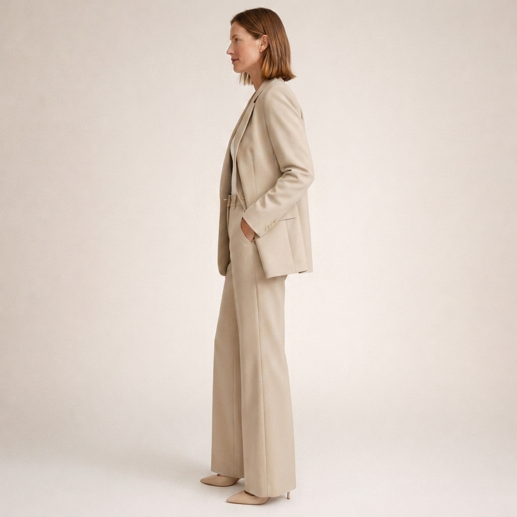 Two-piece set comprising a fitted ladies’ blazer and wide-leg trousers - J&B; - 3 - London-stylehouse.com