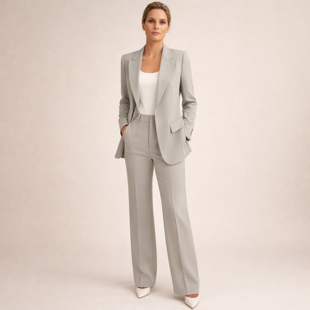 Two-piece set comprising a fitted ladies’ blazer and wide-leg trousers - J&B; - 7 - London-stylehouse.com