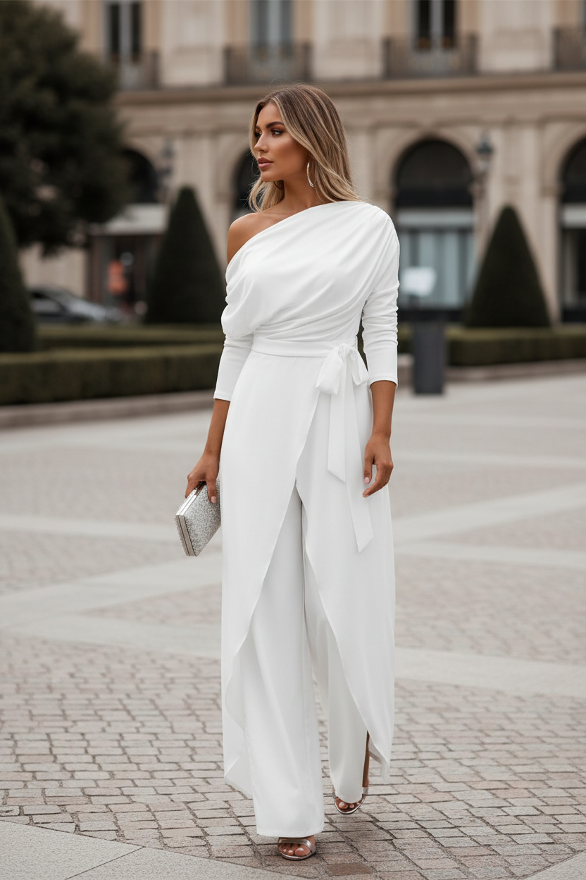 Lara – Women Elegant  One-Shoulder Jumpsuit - Image 3