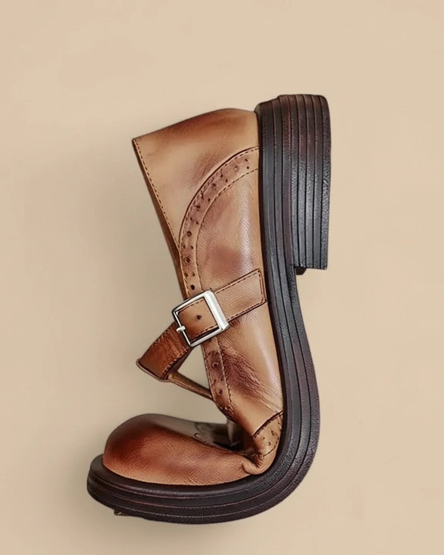 Hannah – Women's Mary Jane Leather T-Strap Shoes - Image 2