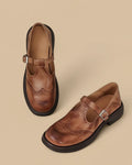 Hannah – Women's Mary Jane Leather T-Strap Shoes - Image 3