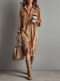 Maja – Women’s Button Front Long Sleeve Dress - Image 1