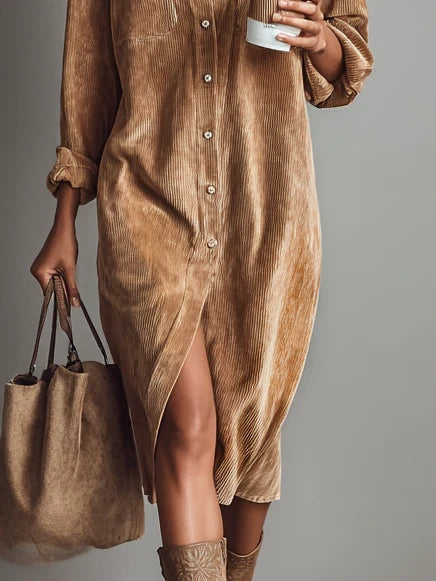 Maja – Women’s Button Front Long Sleeve Dress - Image 7
