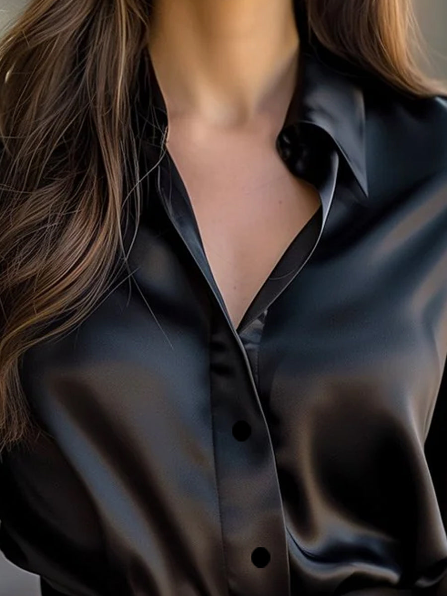 Vanessa – Elegant Satin Blouse for Women - Image 3