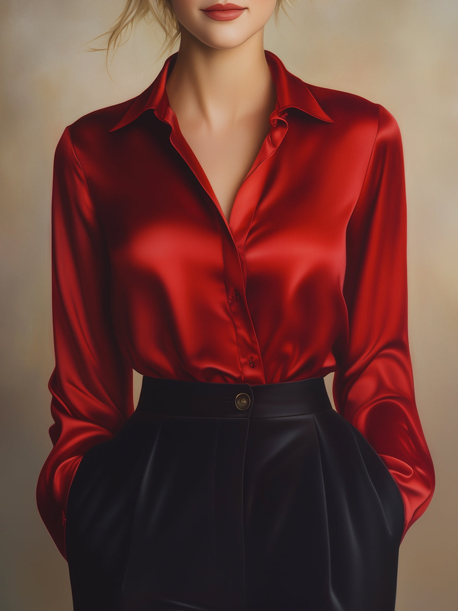 Vanessa – Elegant Satin Blouse for Women - Image 9