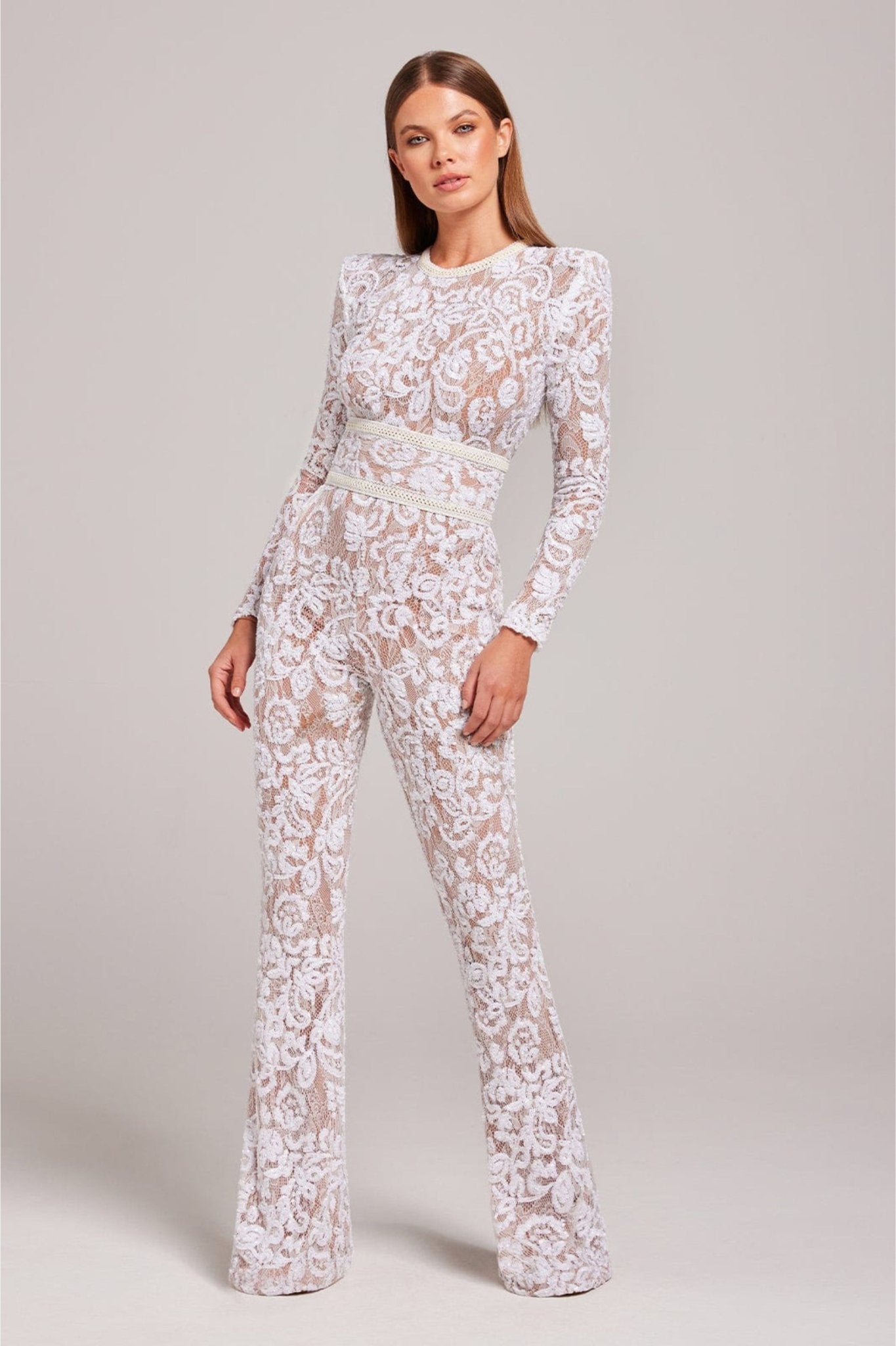 Julia –  Sequin Lace Long Sleeve Jumpsuit - Image 12