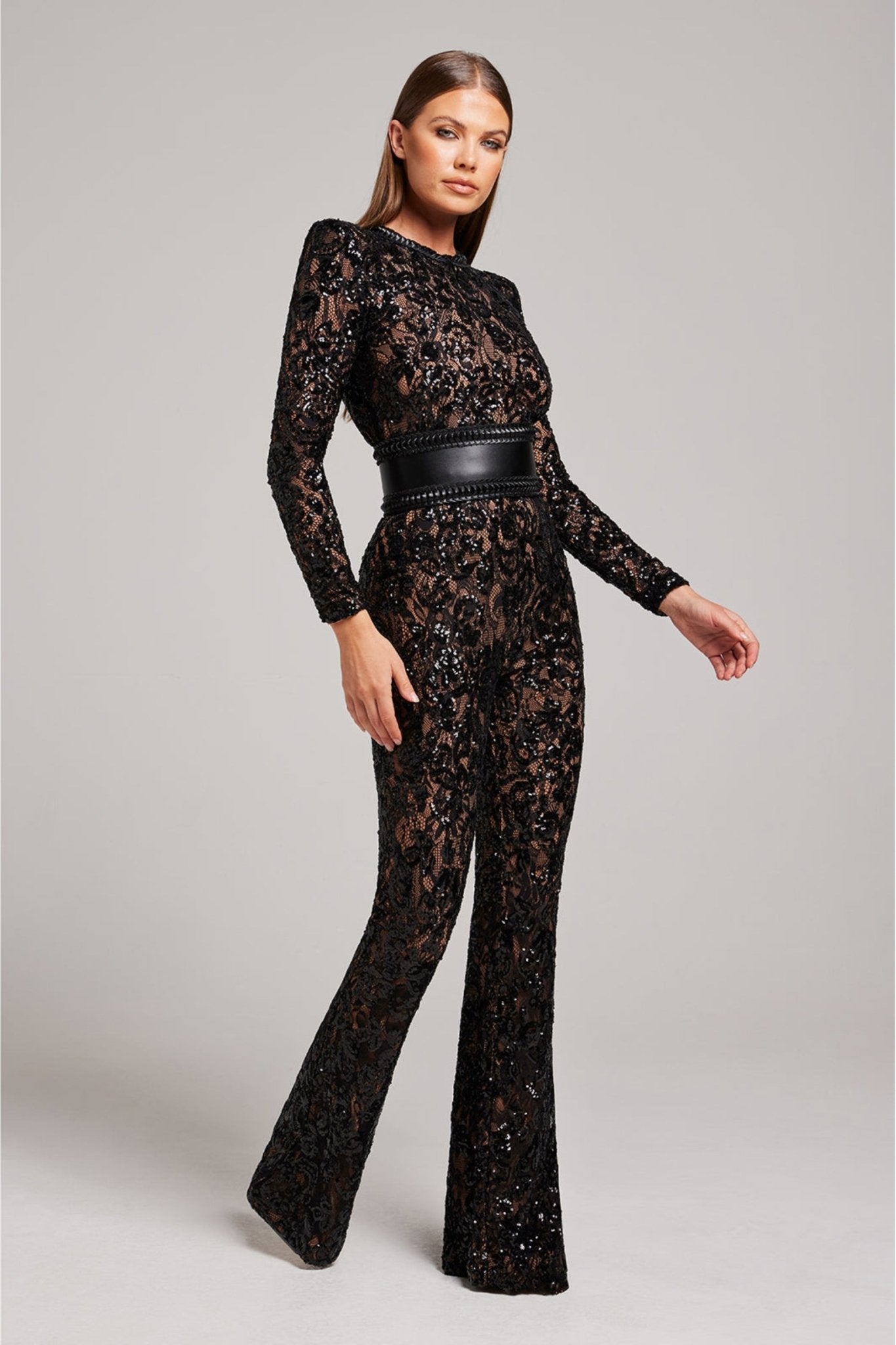 Julia –  Sequin Lace Long Sleeve Jumpsuit - Image 5