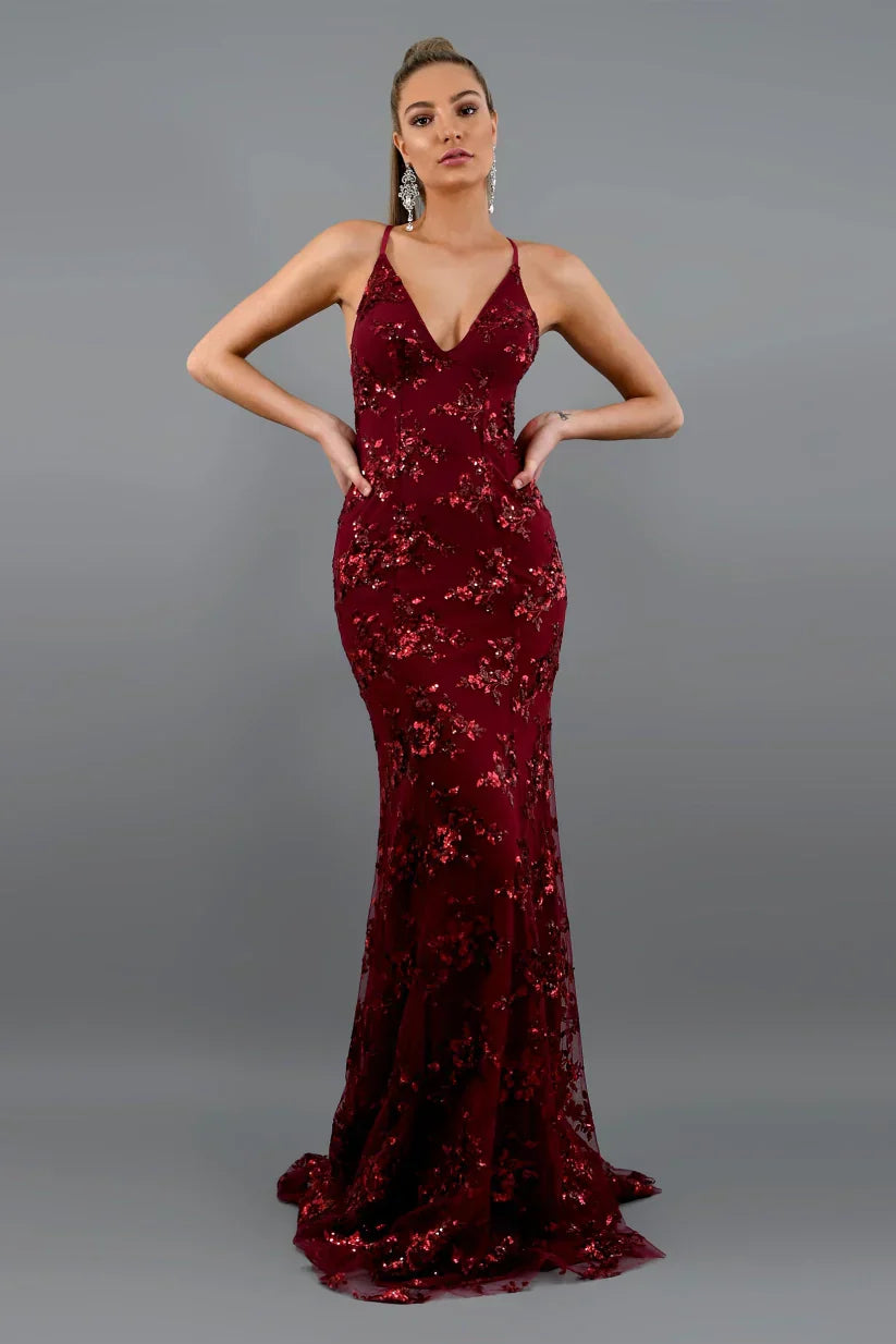 Lisa – Elegant Women's Sequin Maxi Dress  - Image 3